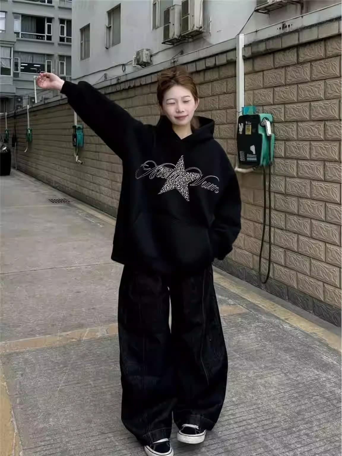 2026 한국 모방 Mianhua 면 복합 얇은 스타일 310g 털이 있는 400g 후드 티 스웨터 여성 가을 겨울 이미지 3