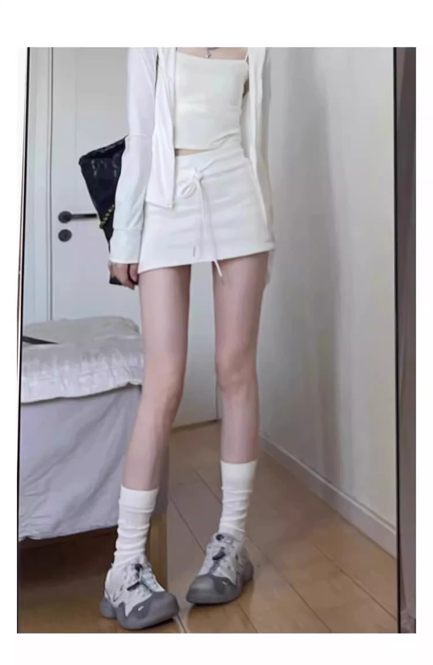 2026 봄 여름 새로운 순수한 Mianhua 면 있음 네리 숨기기 지퍼 반신 스커트 여성 몸매 가꾸기 슬림해 보이는 상세 이미지 17