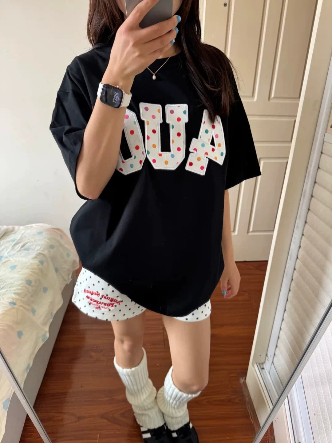 한 부서 순면 기본 셔츠 여름 새로운 느긋한 루즈핏 알파벳 프린트 라운드 넥 반팔 빅 사이즈 여성 의류 티셔츠 상세 이미지 6