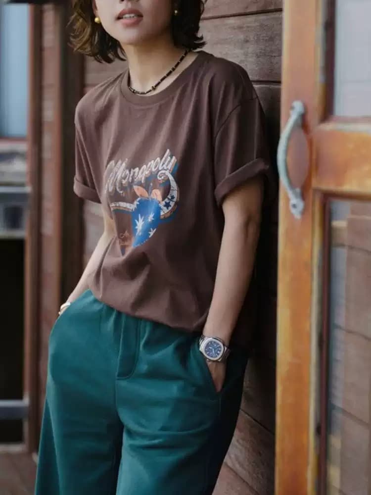 한 부서 순면 기본 셔츠 여름 새로운 느긋한 루즈핏 알파벳 프린트 라운드 넥 반팔 빅 사이즈 여성 의류 티셔츠