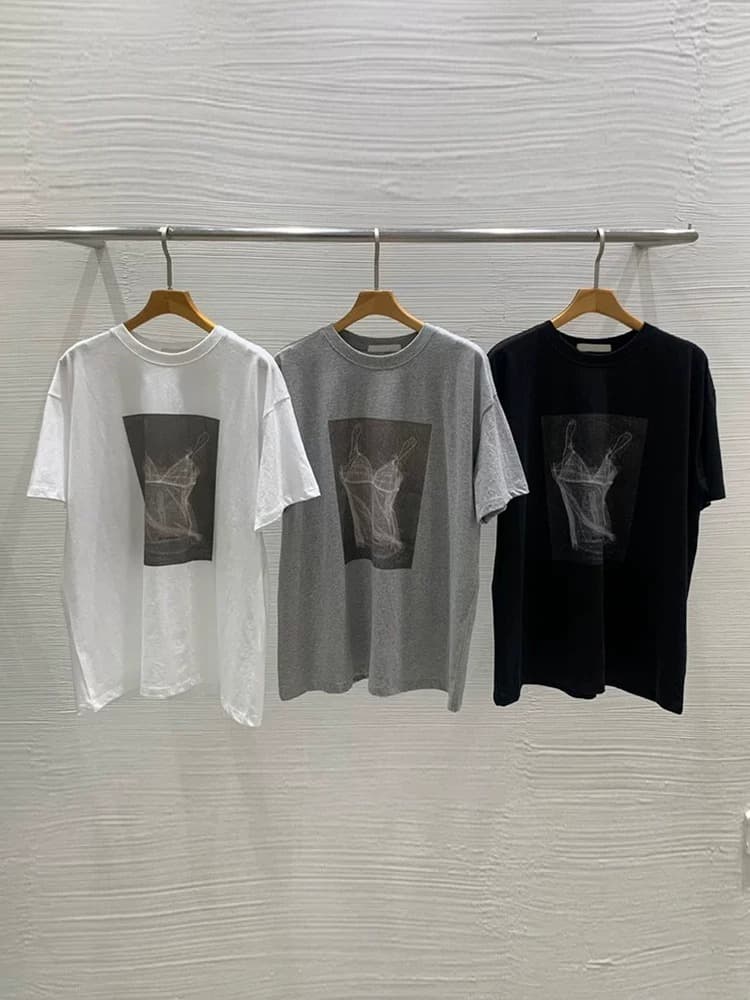 한 부서 순면 기본 셔츠 여름 새로운 느긋한 루즈핏 만화 프린트 라운드 넥 반팔 빅 사이즈 여성 의류 티셔츠