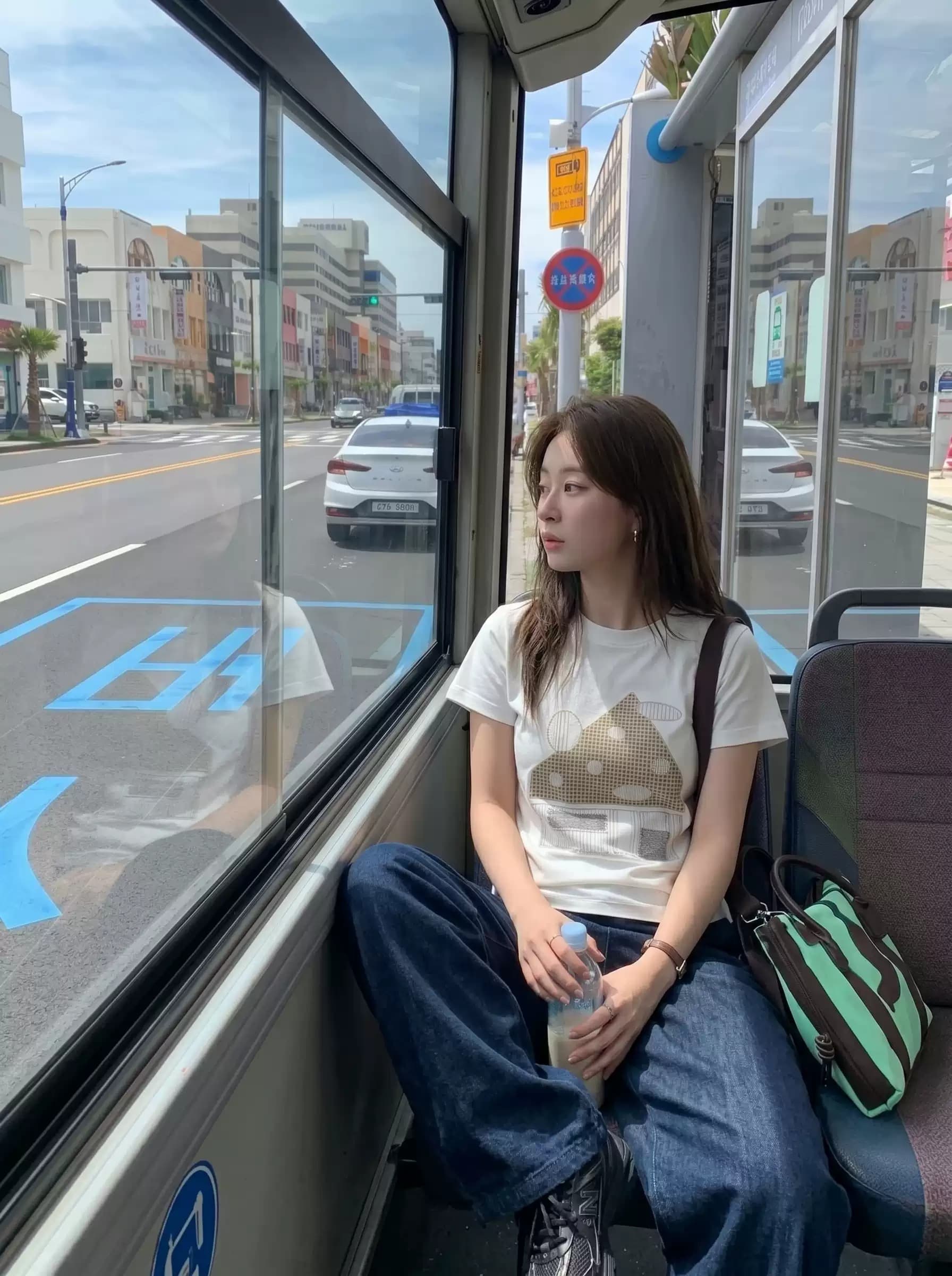 2026 한국 대외 무역 새로운 주문 92 면 8 암모니아 Lun 긍정적 인 어깨 반팔 티셔츠 여성 프린트 상세 이미지 5