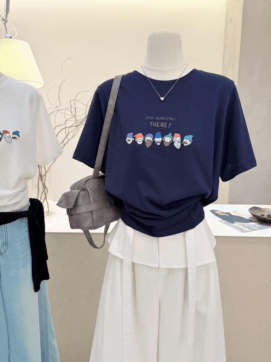 경관 그림 21 순면 210 그램 이후 패키지 칼라 여름 드레스 한 부서 반팔 티셔츠 여성 한국 스타일 루즈핏 빅 사이즈 프린트 이미지 4