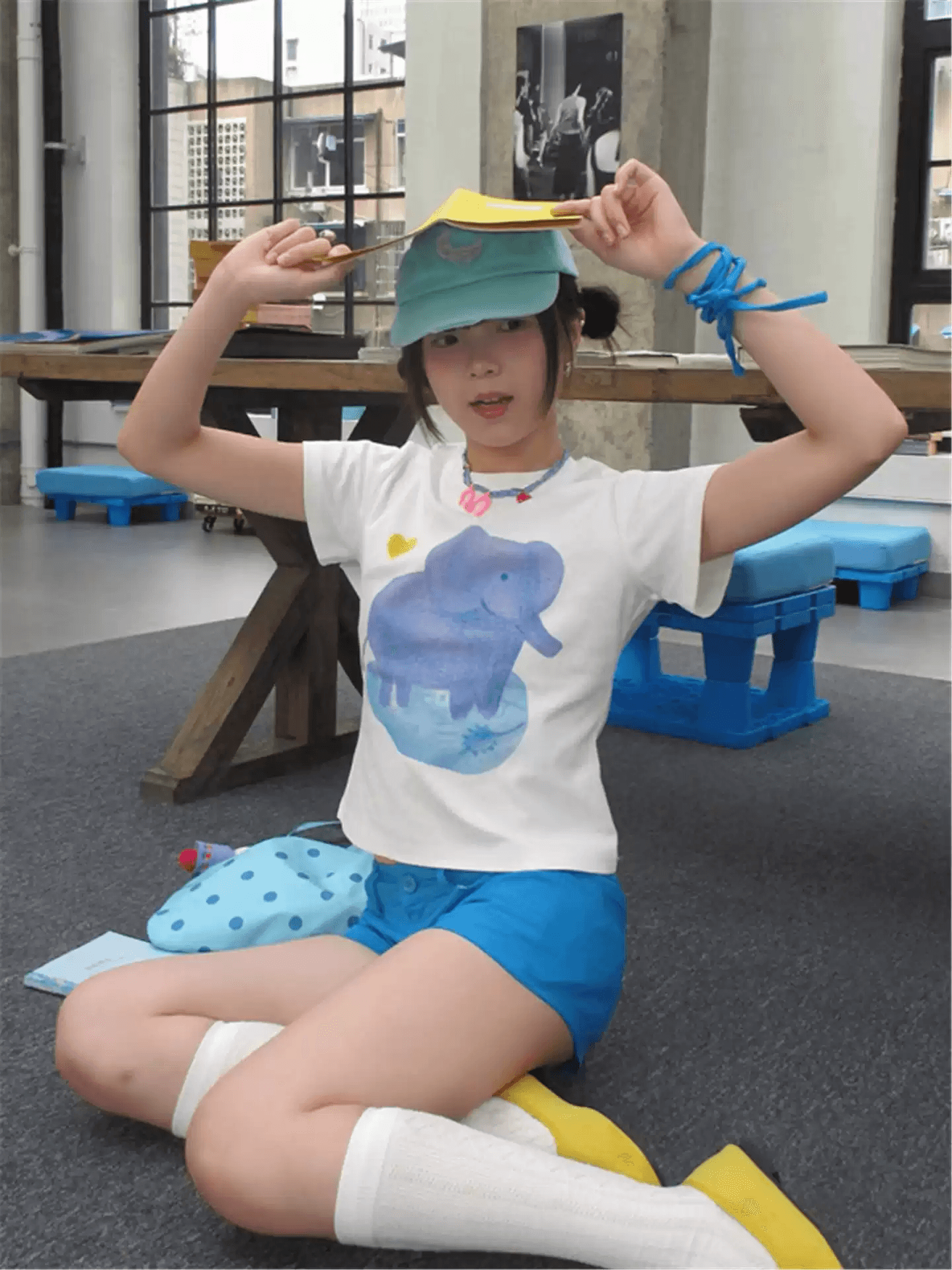 2026 한국 대외 무역 새로운 92 면 8 암모니아 Lun 긍정적 인 어깨 반팔 티셔츠 여성 프린트 상세 이미지 2