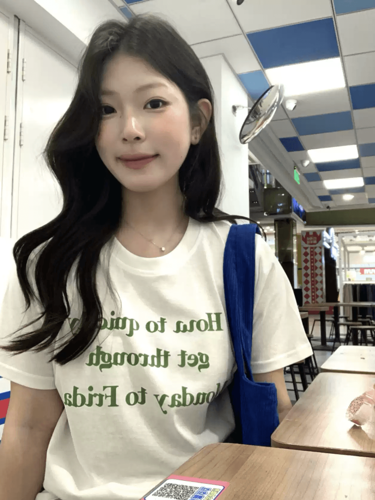 경관 그림 40 순면 220 그램 92 면 8 암모니아 Lun 긍정적 인 어깨 반팔 티셔츠 여성 프린트 상세 이미지 2