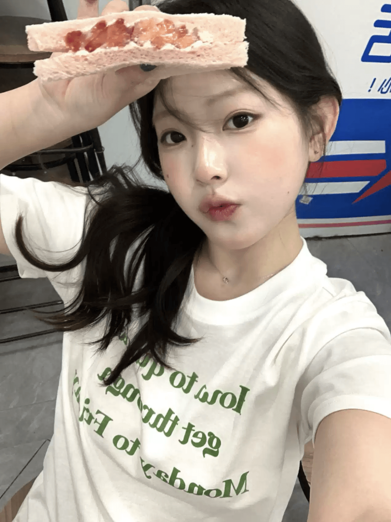 경관 그림 40 순면 220 그램 92 면 8 암모니아 Lun 긍정적 인 어깨 반팔 티셔츠 여성 프린트 상세 이미지 5