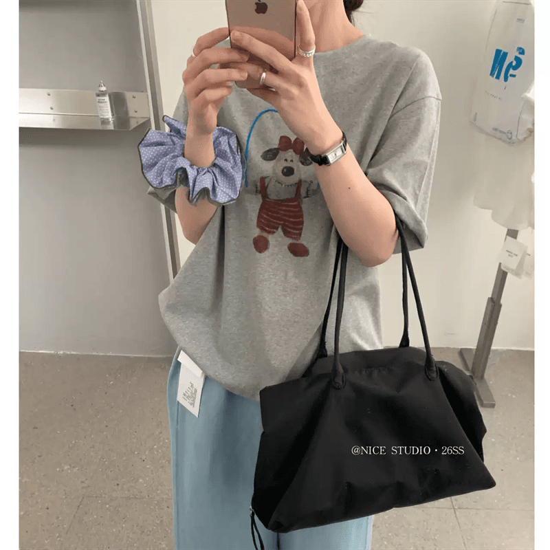 경관 그림 21 순면 210 그램 이후 패키지 칼라 여름 드레스 한 부서 반팔 티셔츠 여성 한국 스타일 루즈핏 빅 사이즈 프린트 상세 이미지 5