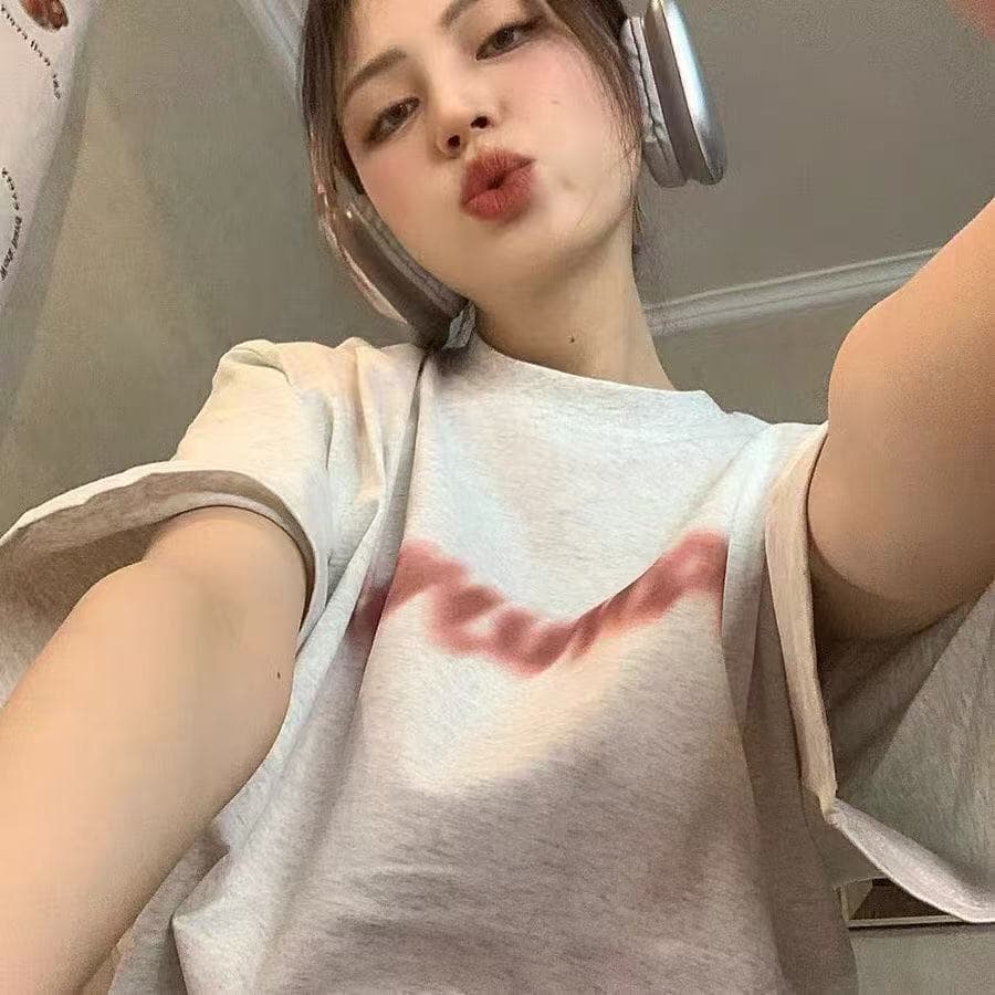 경관 그림 21 순면 210 그램 이후 패키지 칼라 여름 드레스 한 부서 반팔 티셔츠 여성 한국 스타일 루즈핏 빅 사이즈 프린트 이미지 3
