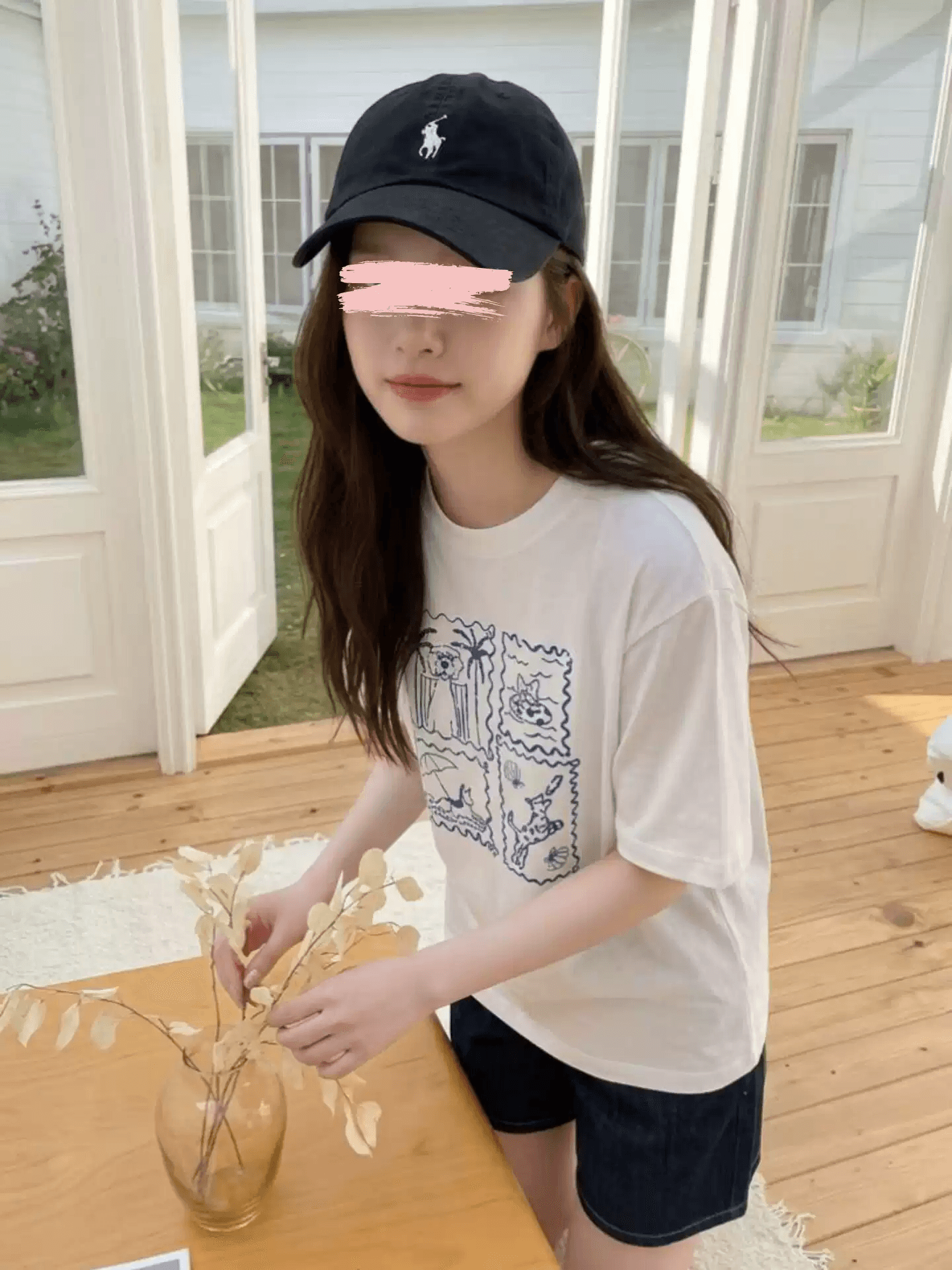경관 그림 21 순면 210 그램 이후 패키지 칼라 여름 드레스 한 부서 반팔 티셔츠 여성 한국 스타일 루즈핏 빅 사이즈 프린트 이미지 4