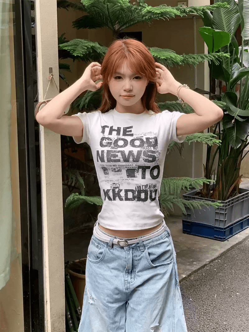 한 부서 순면 기본 셔츠 여성 2026 여름 새로운 알파벳 프린트 라운드 넥 다용도 반팔 티셔츠 루즈핏 맨위