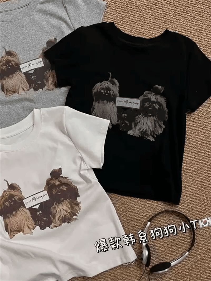 경관 그림 정가 40 순면 220 그램 92 면 8 암모니아 Lun 긍정적 인 어깨 반팔 티셔츠 여성 프린트 상세 이미지 3