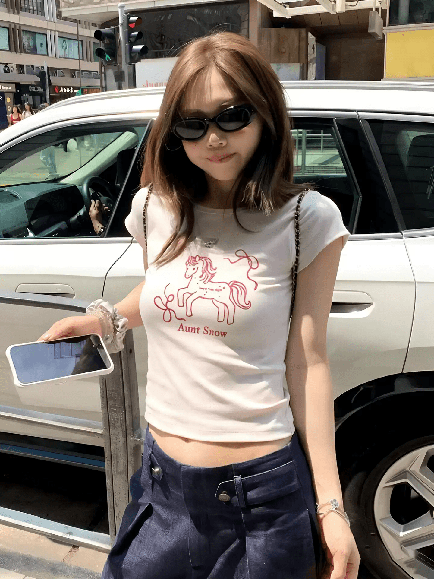 한 부서 순면 기본 셔츠 여성 2026 여름 새로운 만화 프린트 라운드 넥 다용도 반팔 티셔츠 루즈핏 맨위 이미지 3