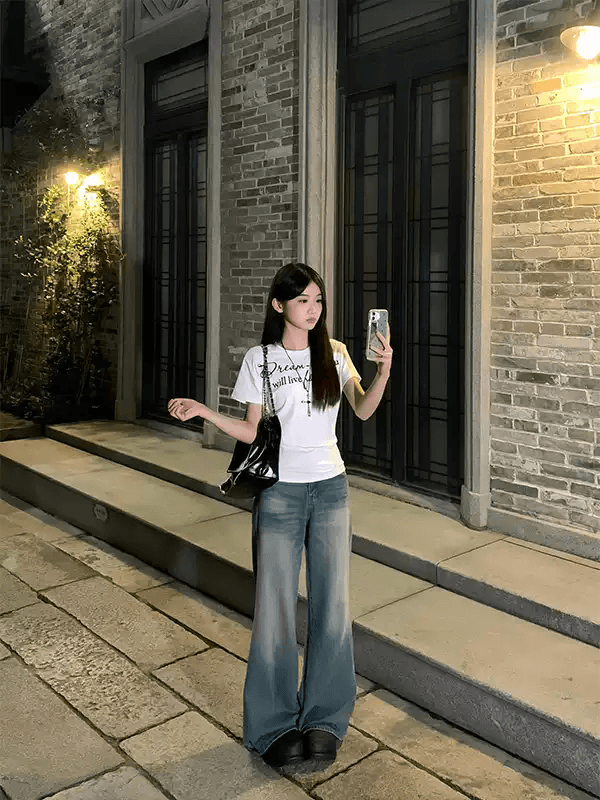 한 부서 순면 기본 셔츠 여성 2026 여름 새로운 알파벳 프린트 라운드 넥 다용도 반팔 티셔츠 루즈핏 맨위 상세 이미지 3