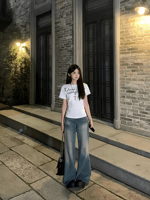 한 부서 순면 기본 셔츠 여성 2026 여름 새로운 알파벳 프린트 라운드 넥 다용도 반팔 티셔츠 루즈핏 맨위 상세 이미지 7