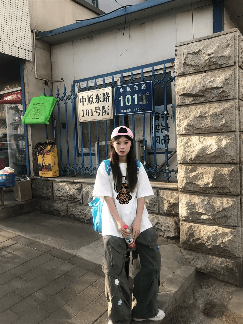 경관 그림 21 순면 210 그램 이후 패키지 칼라 여름 드레스 한 부서 반팔 티셔츠 여성 한국 스타일 루즈핏 빅 사이즈 프린트 상세 이미지 7