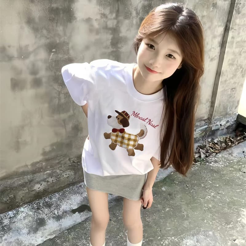 경관 그림 21 순면 210 그램 이후 패키지 칼라 여름 드레스 한 부서 반팔 티셔츠 여성 한국 스타일 루즈핏 빅 사이즈 프린트 이미지 5