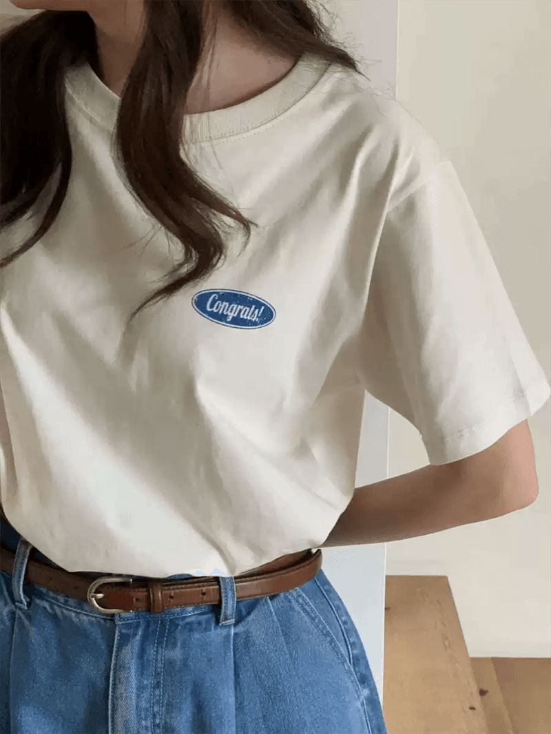 경관 그림 21 순면 210 그램 이후 패키지 칼라 여름 드레스 한 부서 반팔 티셔츠 여성 한국 스타일 루즈핏 빅 사이즈 프린트 상세 이미지 3