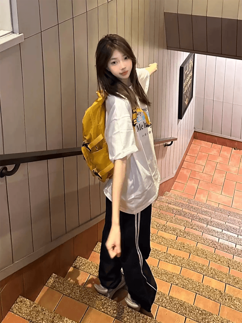 경관 그림 21 순면 210 그램 이후 패키지 칼라 여름 드레스 한 부서 반팔 티셔츠 여성 한국 스타일 루즈핏 빅 사이즈 프린트 이미지 3