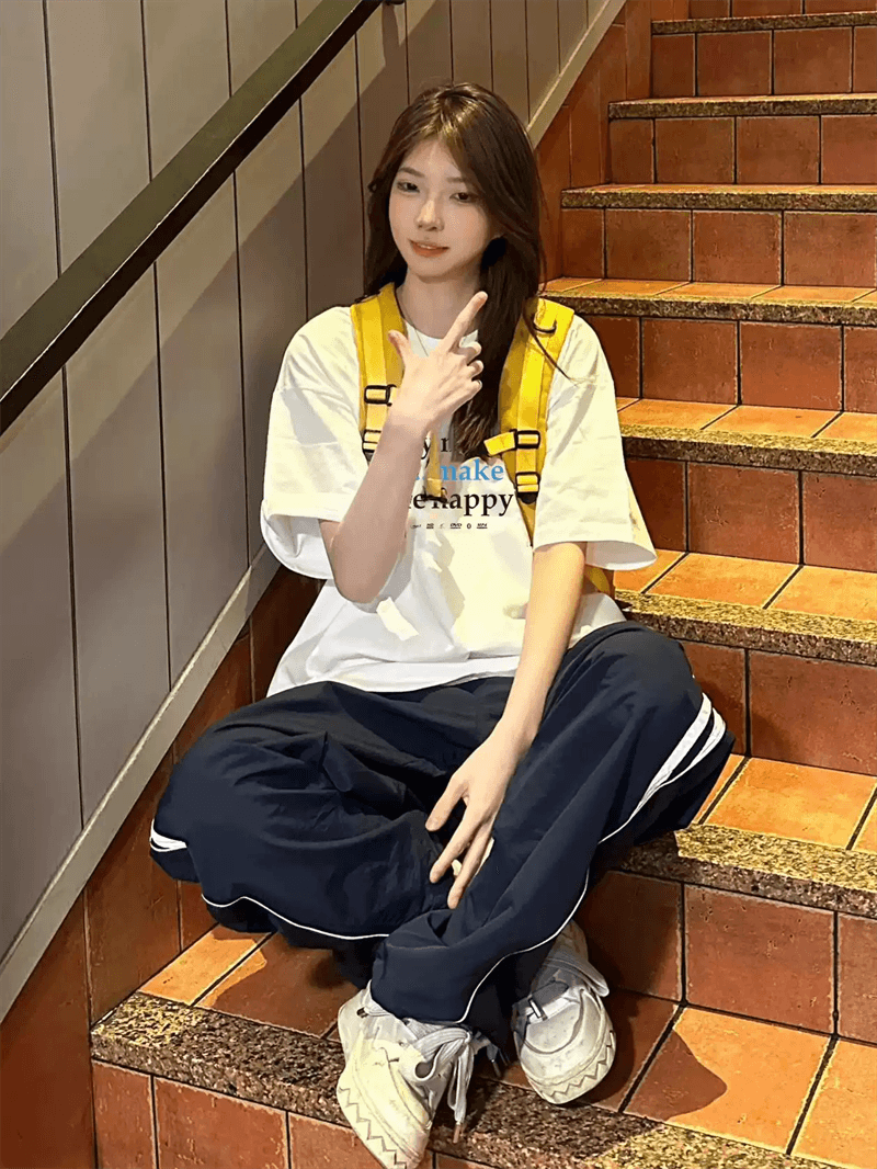 경관 그림 21 순면 210 그램 이후 패키지 칼라 여름 드레스 한 부서 반팔 티셔츠 여성 한국 스타일 루즈핏 빅 사이즈 프린트 상세 이미지 3