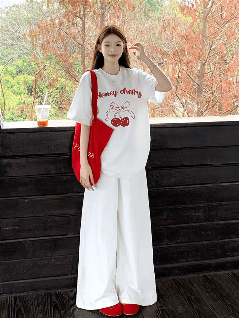 2026 한국 대외 무역 새로운 이후 패키지 칼라 여름 드레스 한 부서 반팔 티셔츠 여성 한국 스타일 루즈핏 빅 사이즈 프린트 상세 이미지 2
