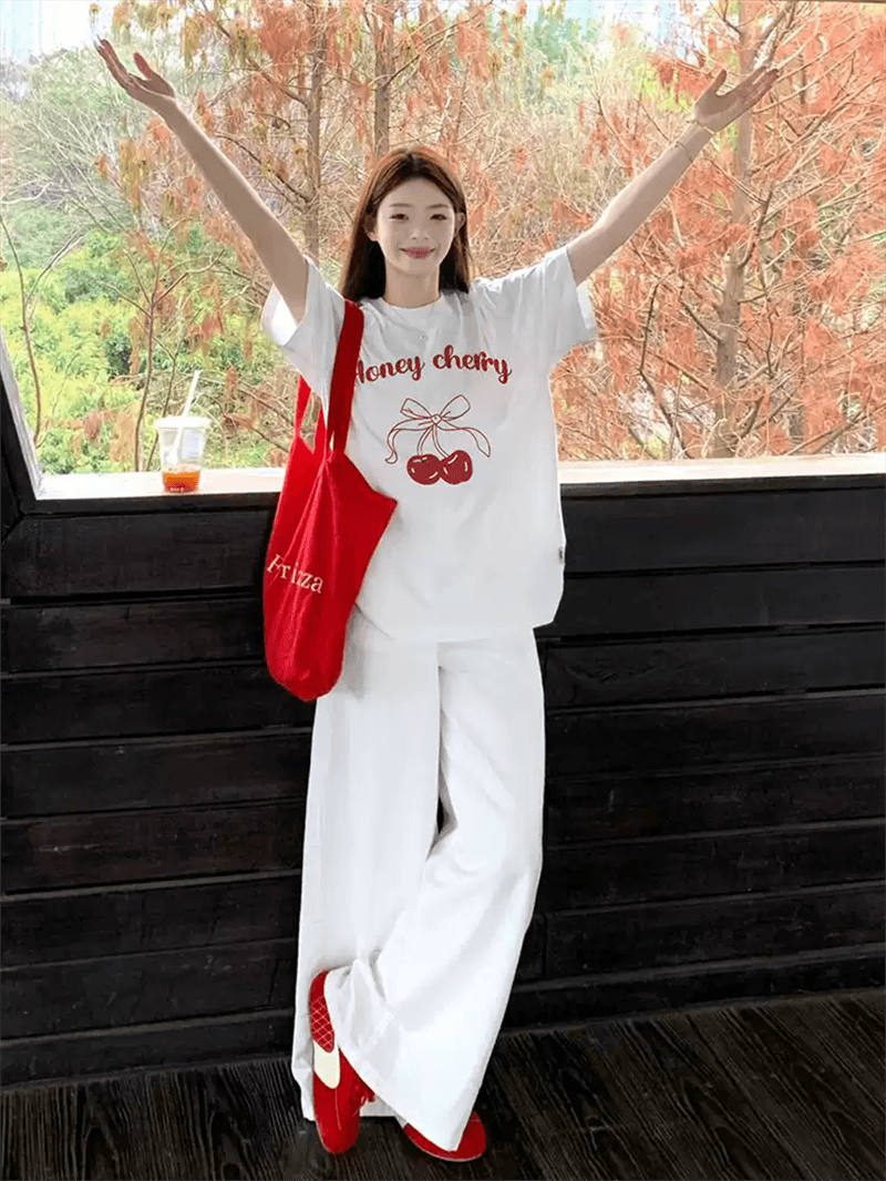 2026 한국 대외 무역 새로운 이후 패키지 칼라 여름 드레스 한 부서 반팔 티셔츠 여성 한국 스타일 루즈핏 빅 사이즈 프린트 상세 이미지 3