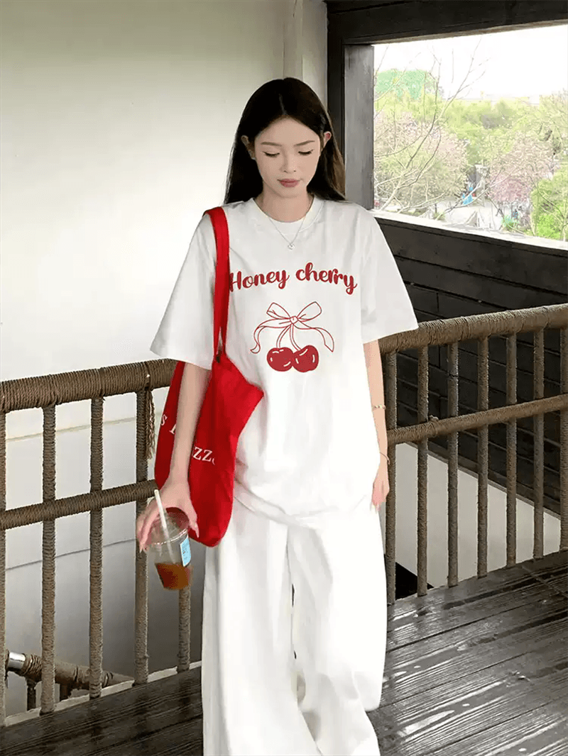 2026 한국 대외 무역 새로운 이후 패키지 칼라 여름 드레스 한 부서 반팔 티셔츠 여성 한국 스타일 루즈핏 빅 사이즈 프린트 상세 이미지 6