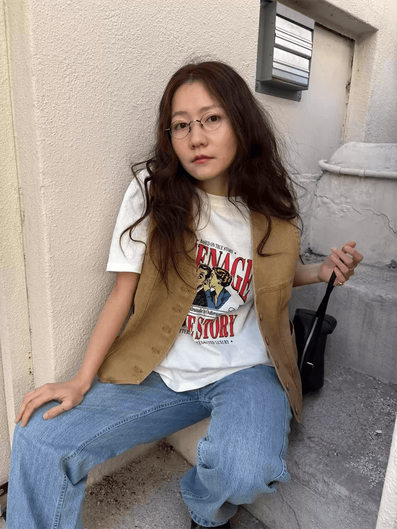경관 그림 21 순면 210 그램 이후 패키지 칼라 여름 드레스 한 부서 반팔 티셔츠 여성 한국 스타일 루즈핏 빅 사이즈 프린트 상세 이미지 6