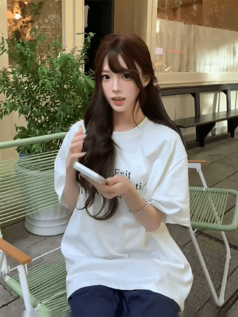 경관 그림 21 순면 210 그램 이후 패키지 칼라 여름 드레스 한 부서 반팔 티셔츠 여성 한국 스타일 루즈핏 빅 사이즈 프린트 상세 이미지 4