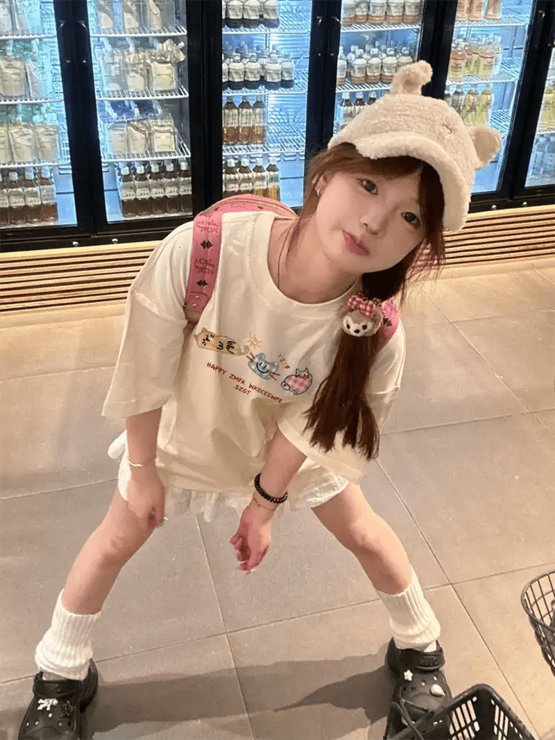 경관 그림 21 순면 210 그램 이후 패키지 칼라 여름 드레스 한 부서 반팔 티셔츠 여성 한국 스타일 루즈핏 빅 사이즈 프린트