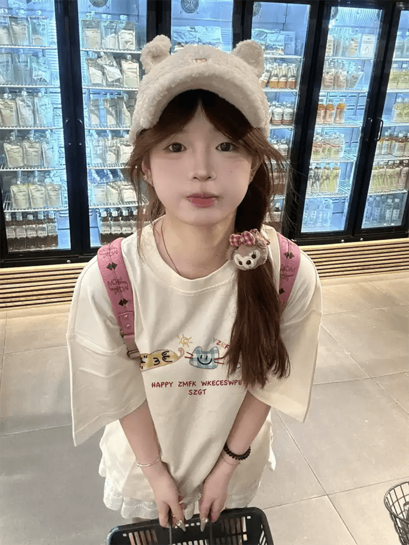 경관 그림 21 순면 210 그램 이후 패키지 칼라 여름 드레스 한 부서 반팔 티셔츠 여성 한국 스타일 루즈핏 빅 사이즈 프린트 상세 이미지 7