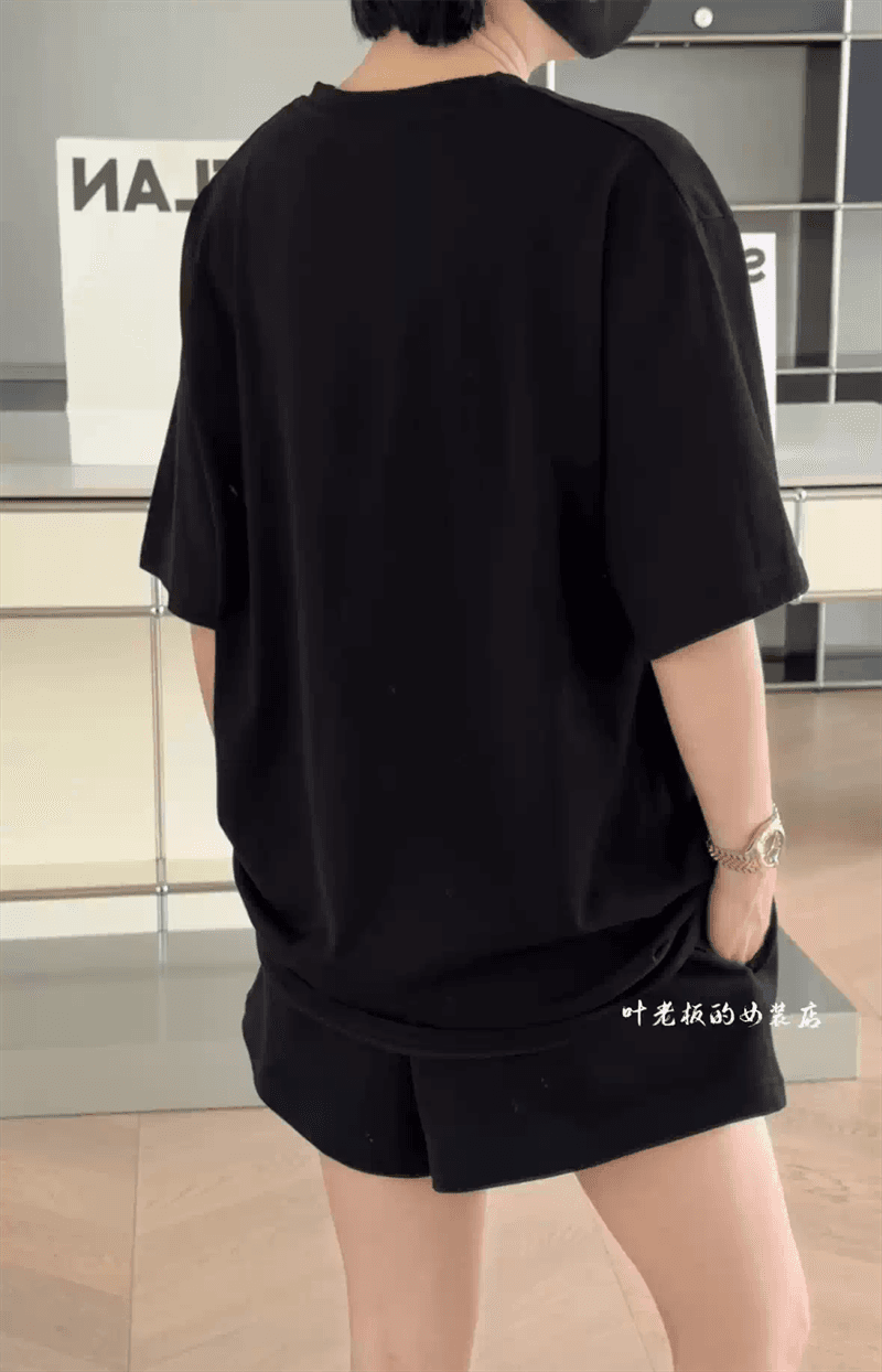 경관 그림 21 순면 210 그램 이후 패키지 칼라 여름 드레스 한 부서 반팔 티셔츠 여성 한국 스타일 루즈핏 빅 사이즈 프린트 이미지 4