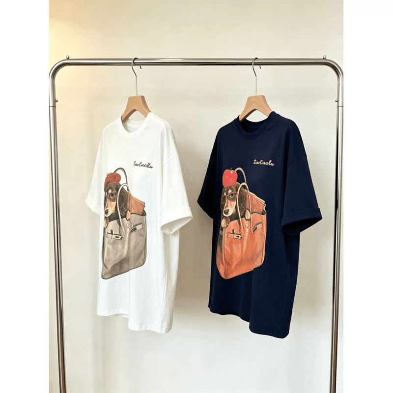 경관 그림 21 순면 210 그램 이후 패키지 칼라 여름 드레스 한 부서 반팔 티셔츠 여성 한국 스타일 루즈핏 빅 사이즈 프린트 이미지 4