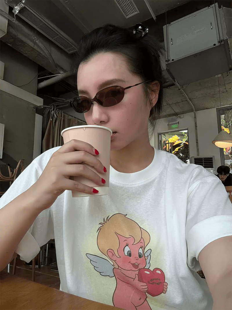 경관 그림 21 순면 210 그램 이후 패키지 칼라 여름 드레스 한 부서 반팔 티셔츠 여성 한국 스타일 루즈핏 빅 사이즈 프린트