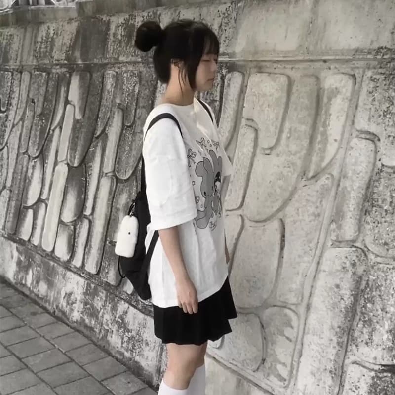 경관 그림 21 순면 210 그램 이후 패키지 칼라 여름 드레스 한 부서 반팔 티셔츠 여성 한국 스타일 루즈핏 빅 사이즈 프린트 이미지 5