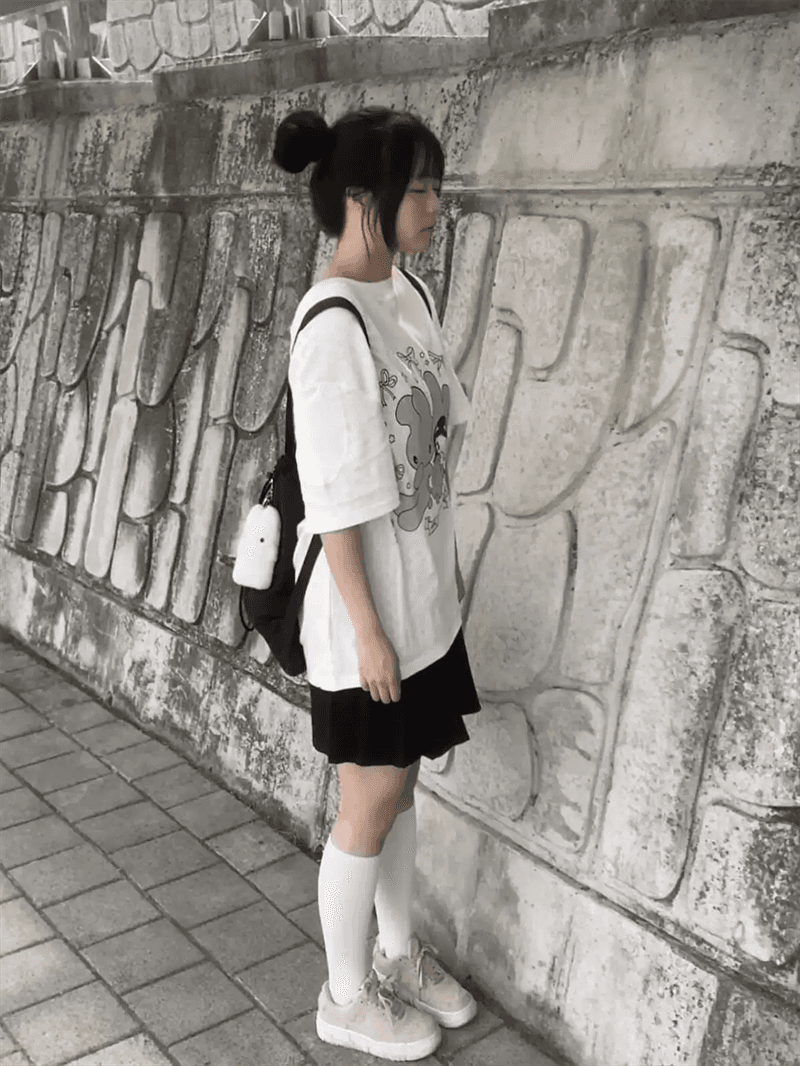 경관 그림 21 순면 210 그램 이후 패키지 칼라 여름 드레스 한 부서 반팔 티셔츠 여성 한국 스타일 루즈핏 빅 사이즈 프린트 상세 이미지 3