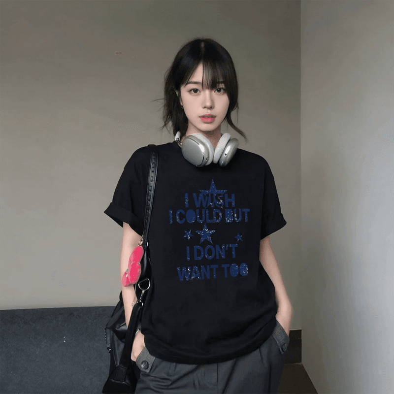 경관 그림 21 순면 210 그램 이후 패키지 칼라 여름 드레스 한 부서 반팔 티셔츠 여성 한국 스타일 루즈핏 빅 사이즈 프린트