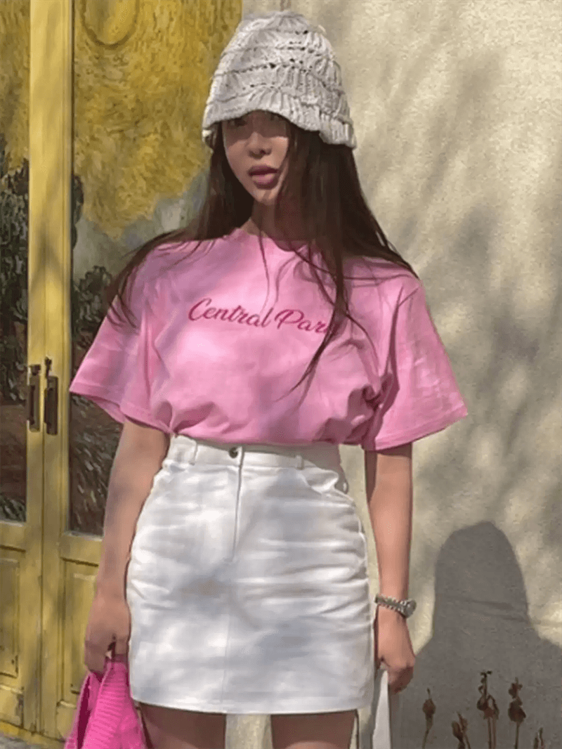 경관 그림 21 순면 210 그램 이후 패키지 칼라 여름 드레스 한 부서 반팔 티셔츠 여성 한국 스타일 루즈핏 빅 사이즈 프린트 상세 이미지 6