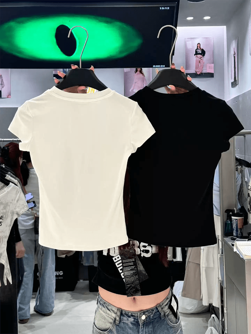 경관 그림 21 순면 210 그램 이후 패키지 칼라 여름 드레스 한 부서 반팔 티셔츠 여성 한국 스타일 루즈핏 빅 사이즈 프린트 상세 이미지 4