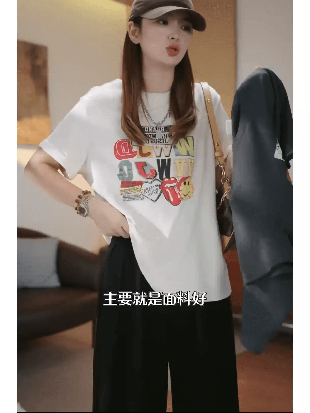 경관 그림 21 순면 210 그램 이후 패키지 칼라 여름 드레스 한 부서 반팔 티셔츠 여성 한국 스타일 루즈핏 빅 사이즈 프린트 상세 이미지 5