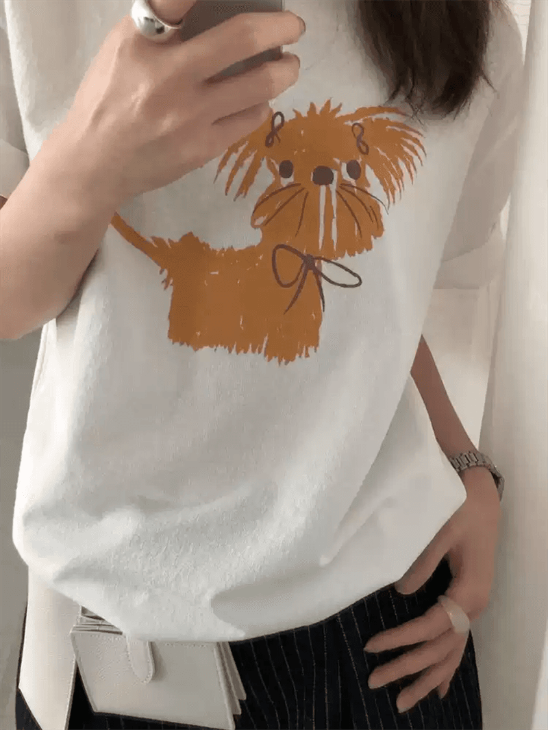 경관 그림 21 순면 210 그램 이후 패키지 칼라 여름 드레스 한 부서 반팔 티셔츠 여성 한국 스타일 루즈핏 빅 사이즈 프린트