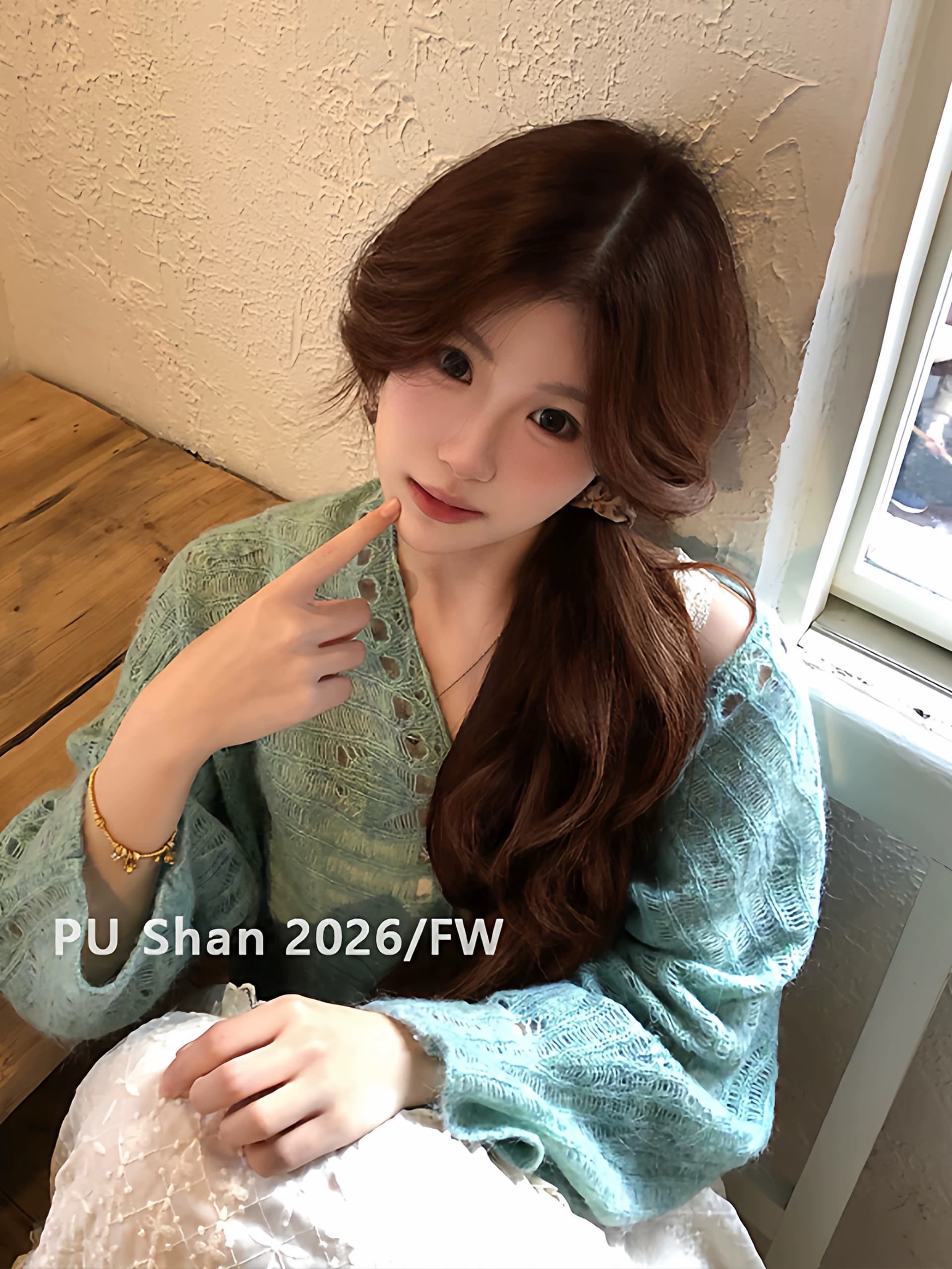 느긋한 바람 고급 센스 녹색 모헤어 니트 오픈 가디건 여성 봄 가을 외부 가져 가라. 홀로우 아웃 스웨터 블라우스 숄 재킷 상세 이미지 4