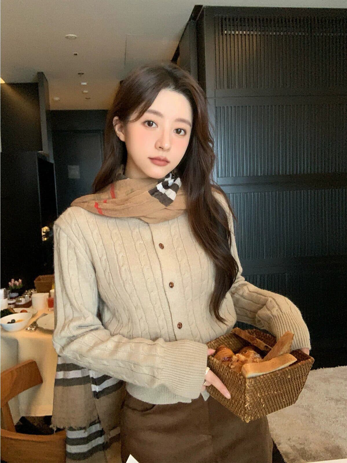 고급 센스 꽈배기 스웨터 여성 코트 니트 스웨터 2026 봄 가을 새로운 라운드 넥 외부 가져 가라. 오픈 가디건 가을 겨울 맨위 이미지 3