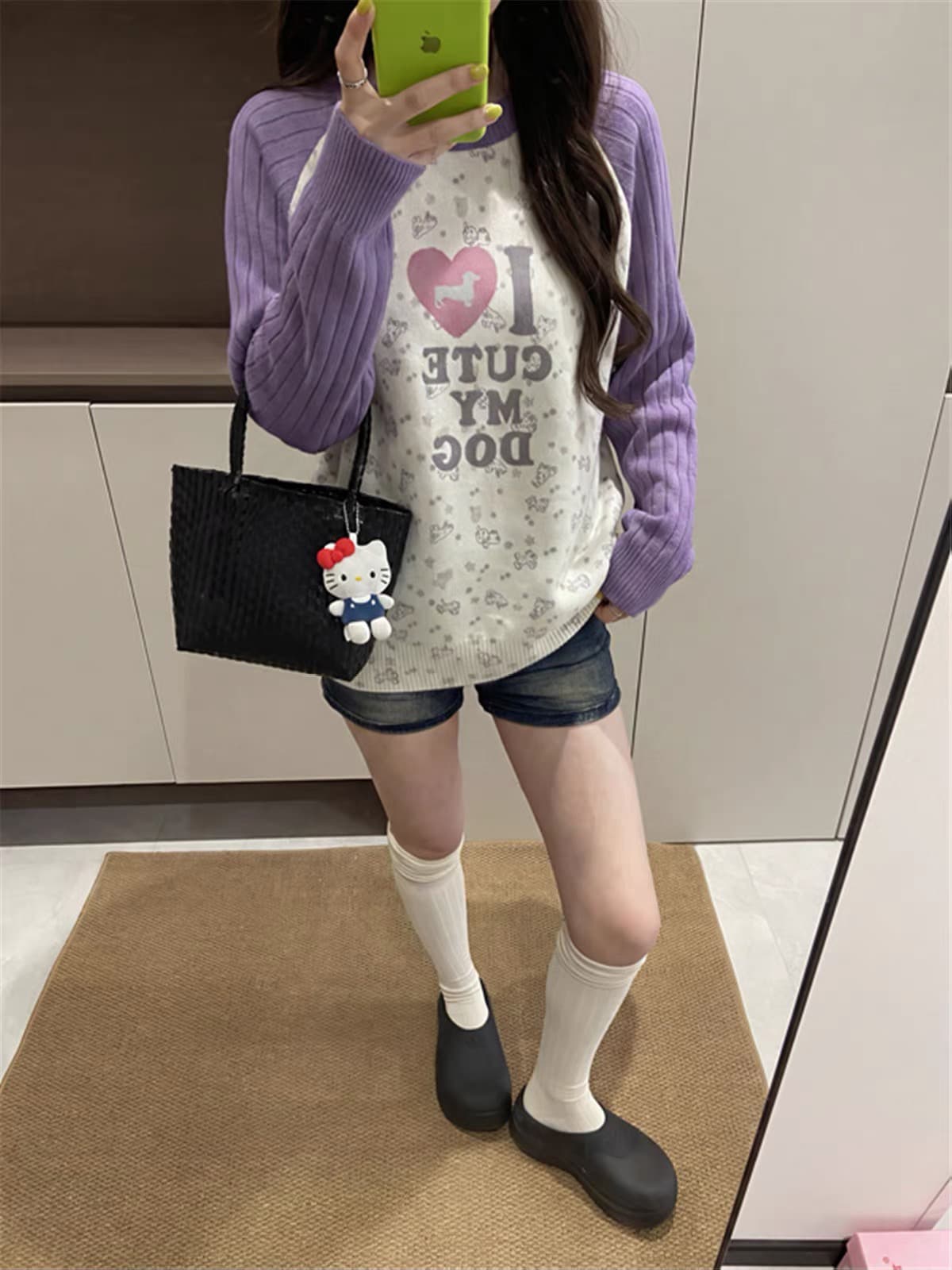 아메리칸 레트로 풀오버 긴팔 스웨터 여자 가을 외출용 루즈핏 느긋한 달콤함 학원 스타일 캐주얼 니트 맨위 상세 이미지 3