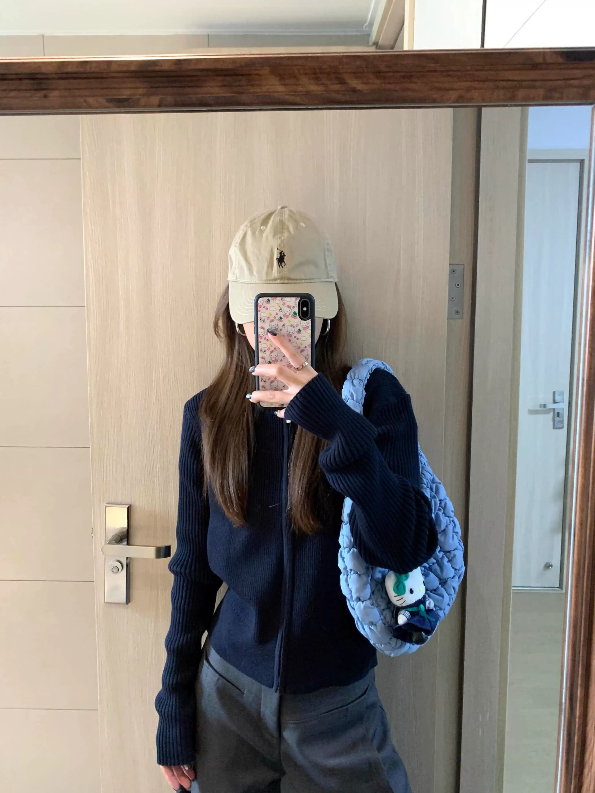 해군 레트로 스탠드 칼라 지퍼 니트 오픈 가디건 여성 이른 가을 외부 가져 가라. 출퇴근 슬림해 보이는 오래된 돈 바람 짧은 외투 맨위 이미지 2