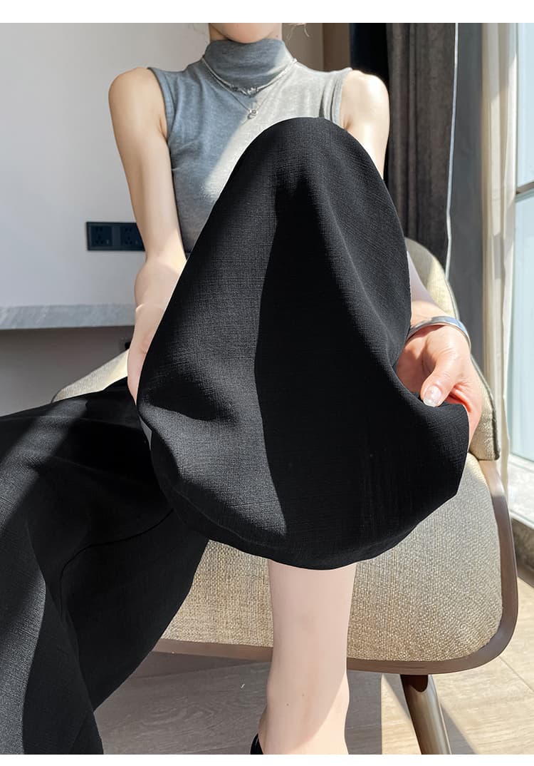 실사 아마 캐주얼 바지 와이드 레그 팬츠 오래된 돈 바람 루즈핏 긴 바지 도루 센스 스트레이트 정장 바지 차가운 센스 여름 새로운 상세 이미지 62