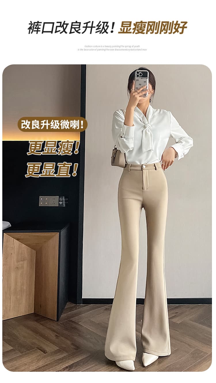 실사 2026 가을 새로운 부츠컷 바지 카키 품격 다용도 몸매 가꾸기 바지 오래된 돈 바람 하이웨이스트 캐주얼 한국 스타일 상세 이미지 4