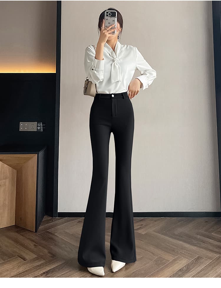 실사 2026 가을 새로운 부츠컷 바지 카키 품격 다용도 몸매 가꾸기 바지 오래된 돈 바람 하이웨이스트 캐주얼 한국 스타일 상세 이미지 25