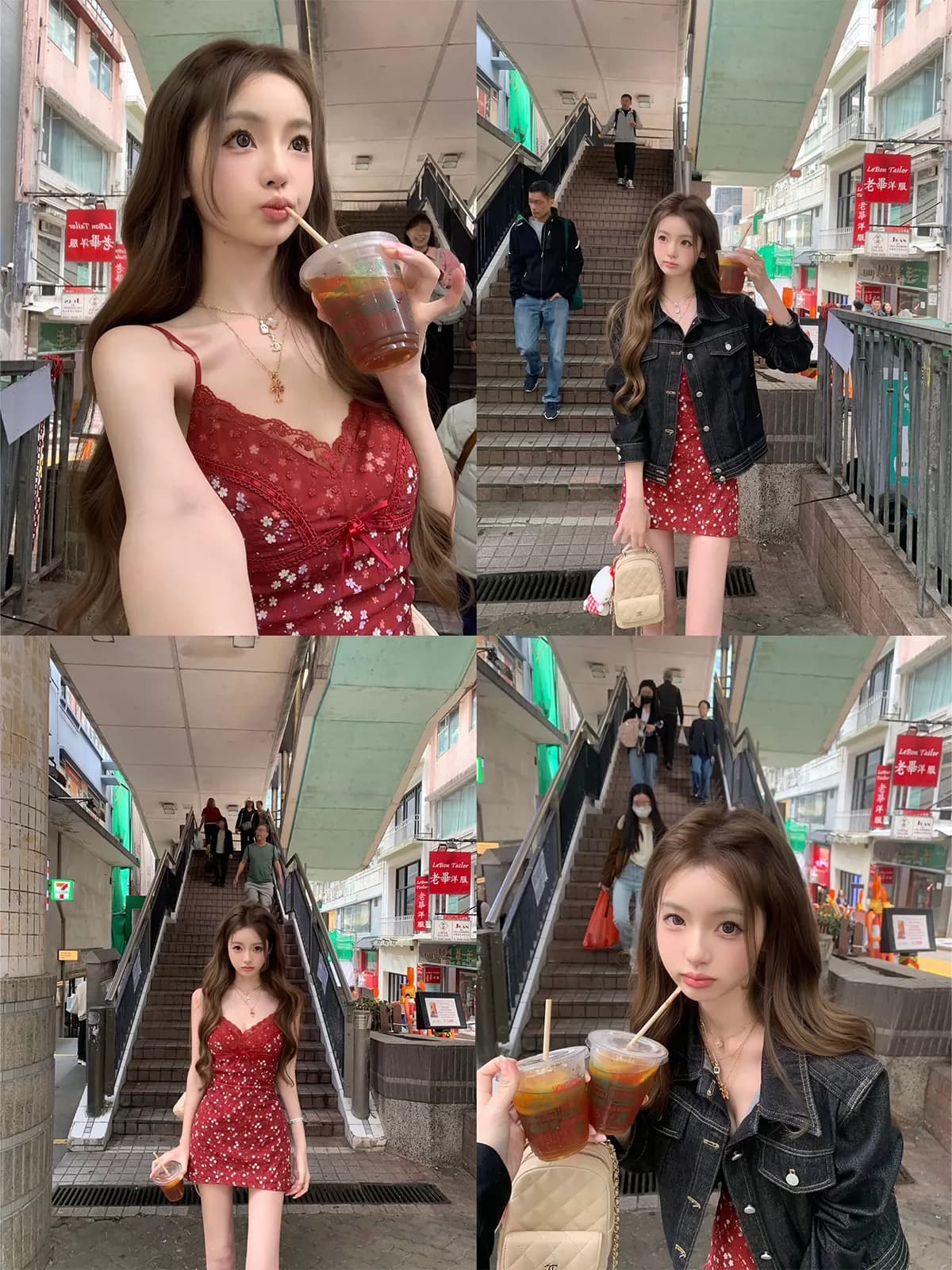 너 ~ 중 게으른 llan 꽃 와일드 초기 레몬 레트로 신선함 레이스 레이스 패치워크 꽃무늬 슬립 여성 드레스 이미지 4