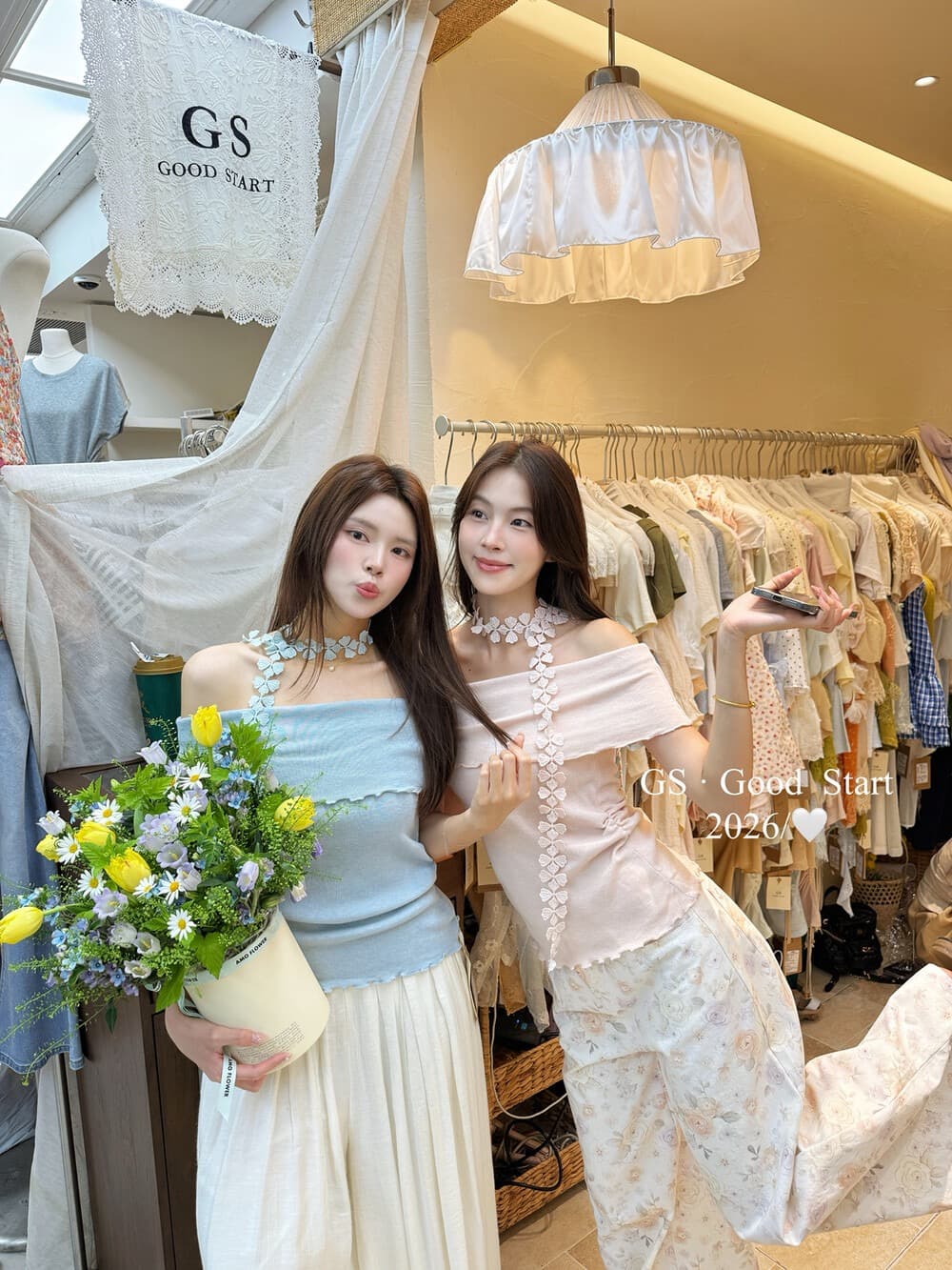 프랑스식 빛 요리 한 바람 오프숄더 슬림해 보이는 작은 셔츠 여성 여름 새로운 꽃 리본 핑크색 달콤함 다용도 품격 맨위 상세 이미지 5