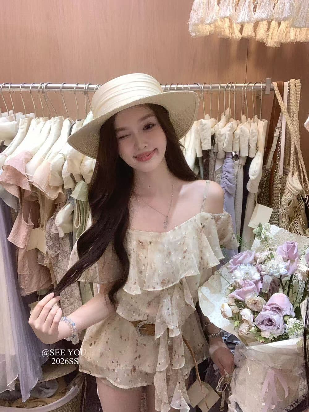 프랑스식 섹시함 슬립 레트로 스타일 레오파드 무늬 프린트 프릴 불규칙 슬립 맨위 여성 상세 이미지 15